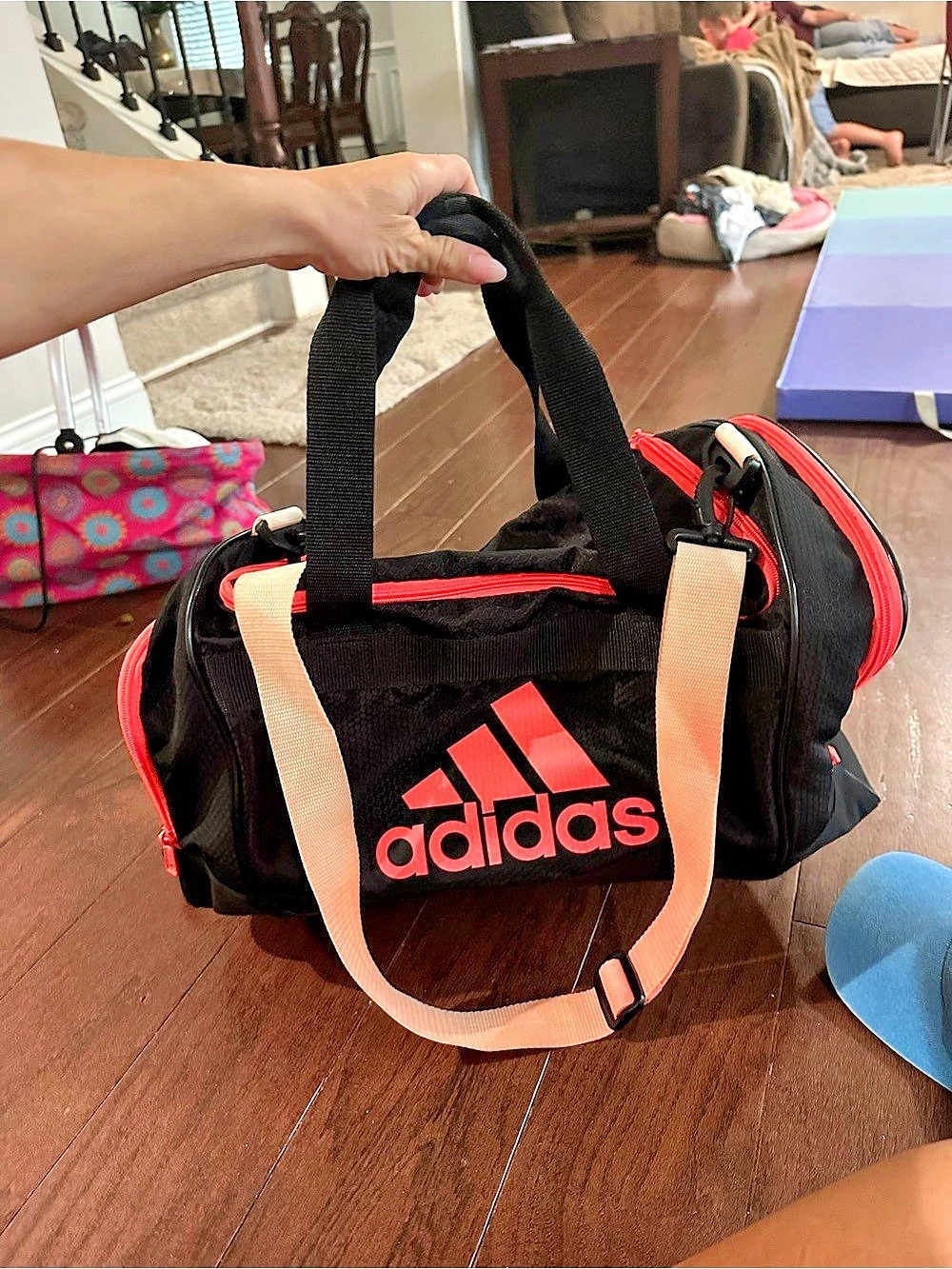 adidas Essentials Linear Duffel Bag Black & Orange